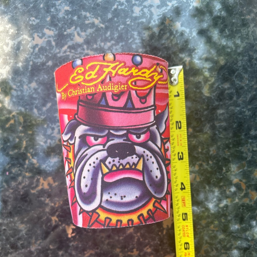 Ed Hardy by Christian Audigie Koozie Can Hugger Royal Bulldog Drink Accessory - Picture 8 of 8